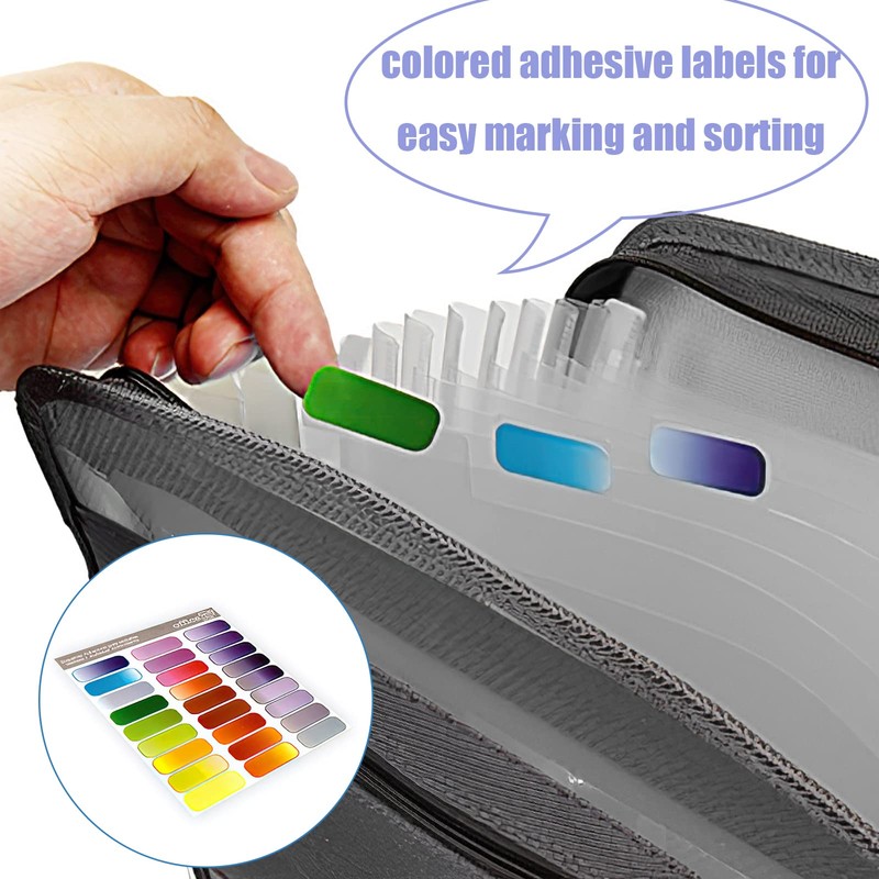 Marte Vanci Expanding File Folder A4 Document Organiser Zipper Closure