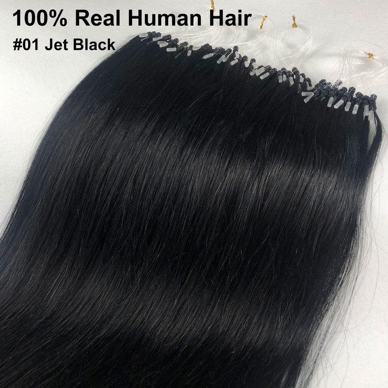 GOOFIT Hair Extensions Micro Loop Human Hair Extensions Remy Hair