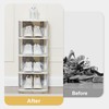 VECELO Foldable Plastic Shoes Rack Storage Organizer for Entryway, Hallway,