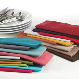 HNU 12 Piece All Seasons Easter 6" x 6" Classic Hemstitched Cocktail Napkins Set, Traditional Linen Blend Cotton Napkins Set, Casual Coaster Type Solid Color Pattern Square Shape Wine Red Napkins Set