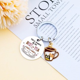 Friend Gifts for Women Best Friends Keychain for Teen Girls Cute Birthday Gifts for Bestie Friendship Gift for Friend Female Christmas Gift Ideas for Her-YOU’LL ALWAYS BE MY BEST-TEA