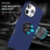 Flat Ring Dual Layer Armor Hybrid Stand Case with Metal