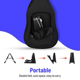 Donner Travel Guitar Stand, Acoustic Electric Guitar Floor Stand, A Frame Foldable Lightweight Guitar Holder Adjustable for Bass, Cello, Mandolin, Banjo, Ukulele