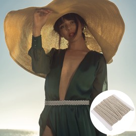 BESPORTBLE 1 Roll Polyester Woven Gimp Braid Trim 15 Yards Ribbon Woven Gimp Fringe Trim for Costume DIY Crafts Sewing Jewelry Making Home Decoration ( Beige )