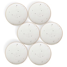 Esfour Ceramics Dessert Plates 8.7 Inch Set of 6 - Microwave, Oven, Dishwasher Safe, Scratch Resistant, Porcelain. Durable Small Dishes for Salad, Dessert, and Side Dishes - Classic Assorted Colors