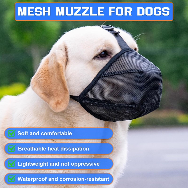 VGECEE Muzzle for Dogs, Soft Mesh Muzzle Dog Breathable Muzzles