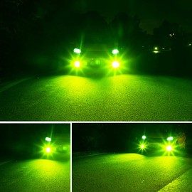 KaiDengZhe 2PCS SUPER Bright H11/H8 LED Bulbs for Fog Lights 7.5W COB Fog Lamp Driving DRL Lights 12V-Green Lemon