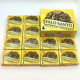 Palo Santo India HEM Incense Incense (PALO SANTO) HEM Cones / Incense (1 Dozen [Set of 12 Boxes])