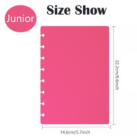 ITSYHPRO 2 Set Junior Disc Planner DIY Cover Discbound Notebook Accessories Candy Colors Compatible with Levenger Circa Arc TUL Eagle and Happy Planner(Rose Pink,Junior)