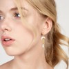 Pearl and Gold Sun Moon Drop Earrings, Shell Crescent Dangle
