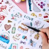 4 Sheets 230 Illustrations Wedding Scrapbook Stickers, Transparent Waterproof Stickers