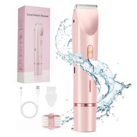 Mother's Day Gift, Electric Shaver, 1 Box Rechargeable Waterproof Double Head Hair Removal Machine & Accessories, Women's Hair Removal Tool, Hair Removal Kit, Shaver for Women, Trimmers for Women, Electric Shaver Women, Shaving Products, Clipper Razor:_Pink_1 box