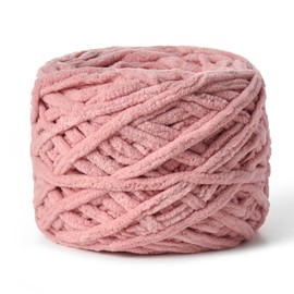 Fluffy Chenille Chunky Yarn for Crocheting 100g(65.6yd) - Baby Yarn for Crocheting Soft - Velvet Yarn for Crochet Blanket - Amigurumi Crochet Yarn（Dark Pink)