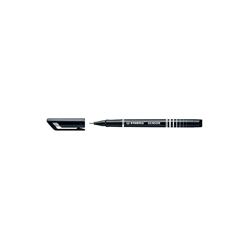 Stabilo Fine Tip Sensor Fineliner Pen - Black (Pack of
