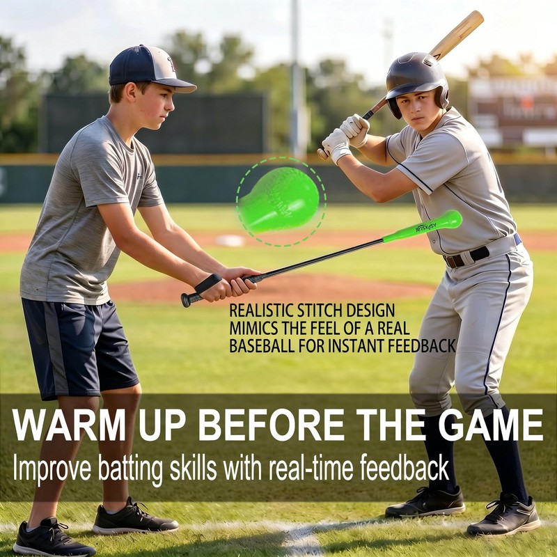Asyxstar Baseball Hitting Stick Batting Swing Trainer, 54" with Realistic