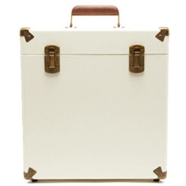 GPO Retro SWB18CT 12" Vinyl Record Case 35 Cnt Capacity Removable Lid - Cream /