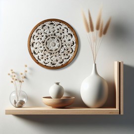 Modish Luxury Rustic Wooden Wall Art - 15 inch Medallion Wall Decor - Modern Farmhouse Wall Decor for Living Room