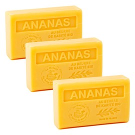 French Soap, Set of 3 x 125 g - Pineapple - Shea Butter - La Maison du Savon de Marseille