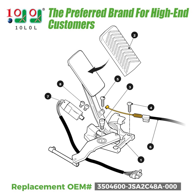 10L0L Golf Cart Accelerator Pedal Return Spring Compatible with EZGO