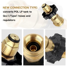 Xastro Universal Fit Propane Tank Adapter Converts POL to QCC1 / Type 1 with Wrench，Propane Hose Adapter Old to New Connection Type