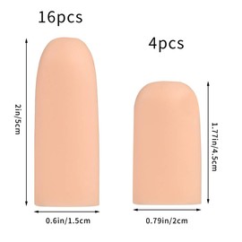 20 Pack Gel Finger Cots, Finger Protector Support New Material Finger Gloves, Finger Cots to Protect Crack, Peel Finger and Other Finger Pain