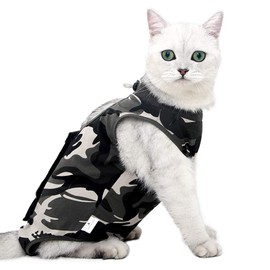 Cat Recovery Suit for Abdominal Wounds or Skin Diseases, Cat Onesie for Cats After Surgery Female Kitten Recovery Suit, Breathable E-Collar Alternative for Cats After Spay Anti Licking Wounds