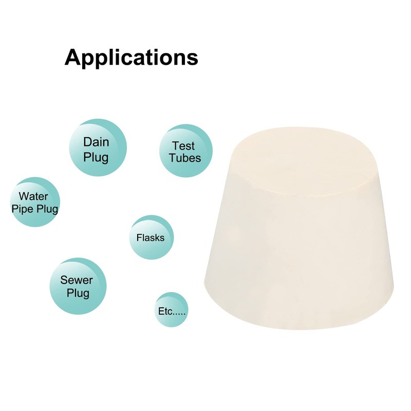 sourcing map Rubber Tapered Plug 32mm to 42mm Solid Test