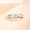 Nicoiro NSPR178 Pair Ring, Gold Line Twist, Made by S925,