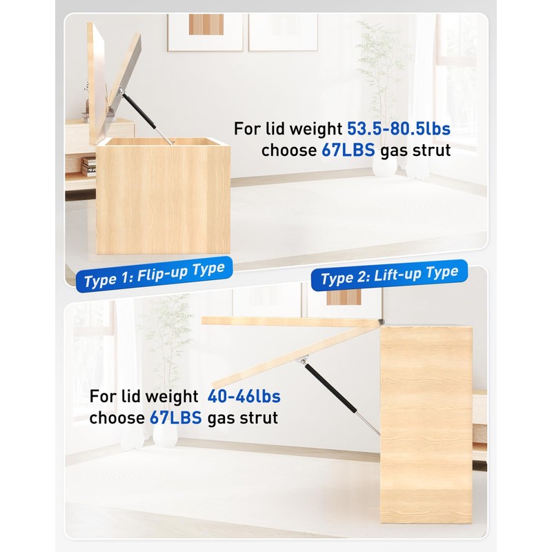 ARANA Gas Struts 15 inch 67lb with Brackets (2 Pack)
