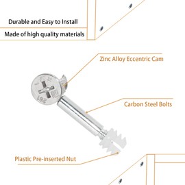 Flyshop 3 in 1 Furniture Connecting Cam Fitting with Dowel and Pre-Inserted Nut 10 Pack (Big Set)