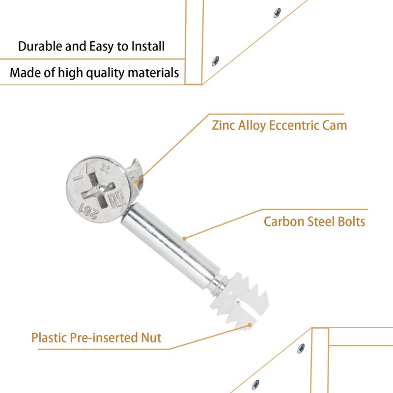 Flyshop 3 in 1 Furniture Connecting Cam Fitting with Dowel