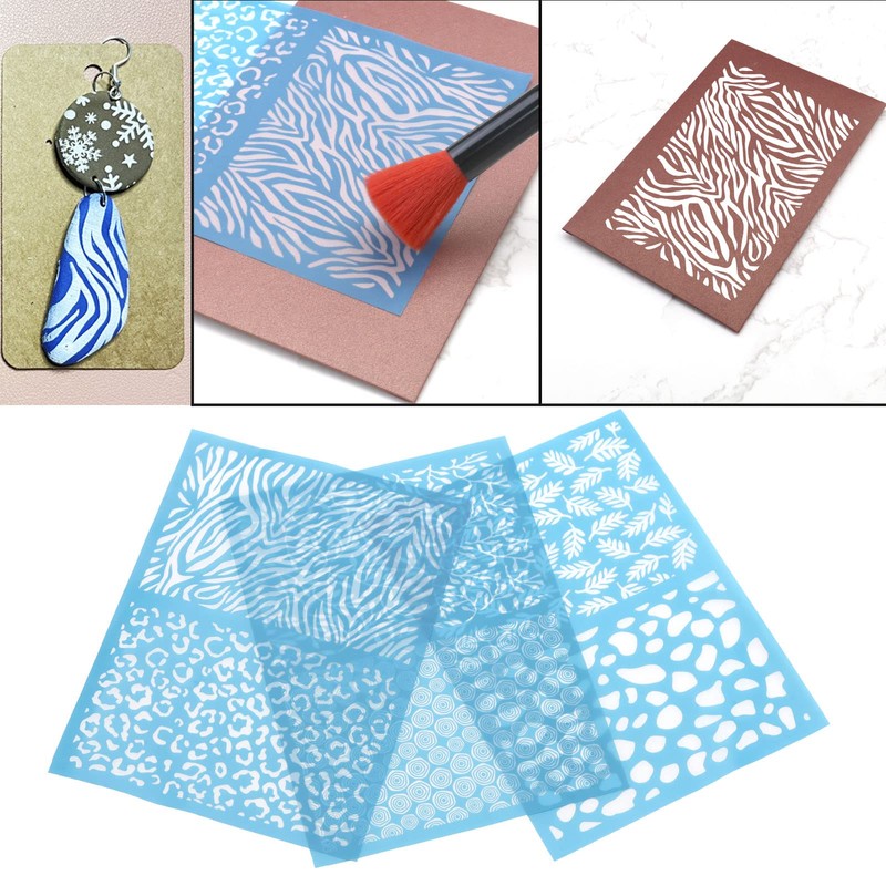 3 Pieces Silk Screen Printing Stencils Clay Accessories for DIY