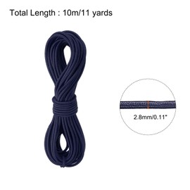 PATIKIL Elastic Cord Heavy Stretch String Rope 3mm 11 Yards(10m) Navy for Crafting DIY Sewing Hook Straps Camping Tie Down Strap