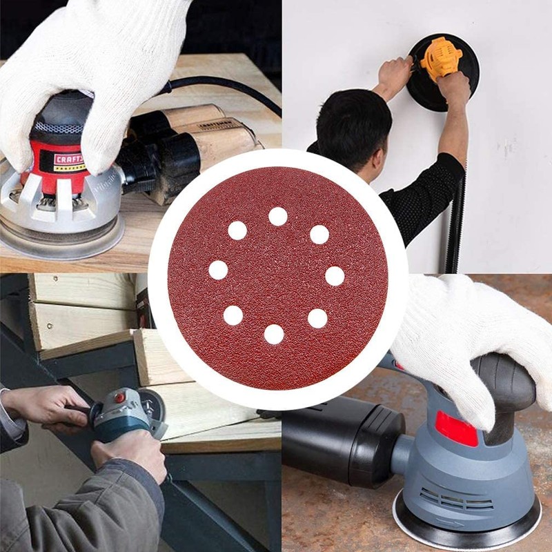 Maveek 50 Pieces 8 Holes Sanding Discs 60 Grit 5