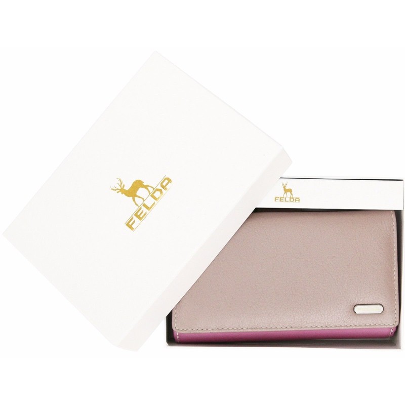Felda Womens Genuine Soft Leather Clutch Wallet - RFID Protection