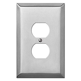 Oversized Stainless Steel - 1 Duplex Outlet Wallplate