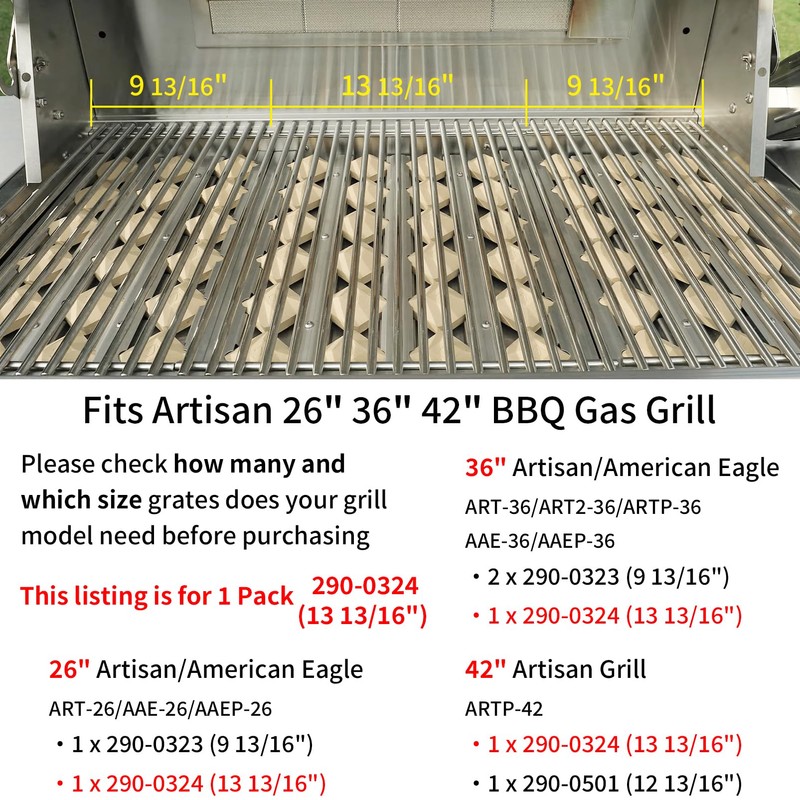290-0324 Grill Grate for Artisan BBQ Cooking Grid Replacement Part（8MM