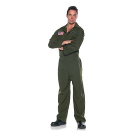 Men's Air Force Costume - Jumpsuit, Dark Green, One Size