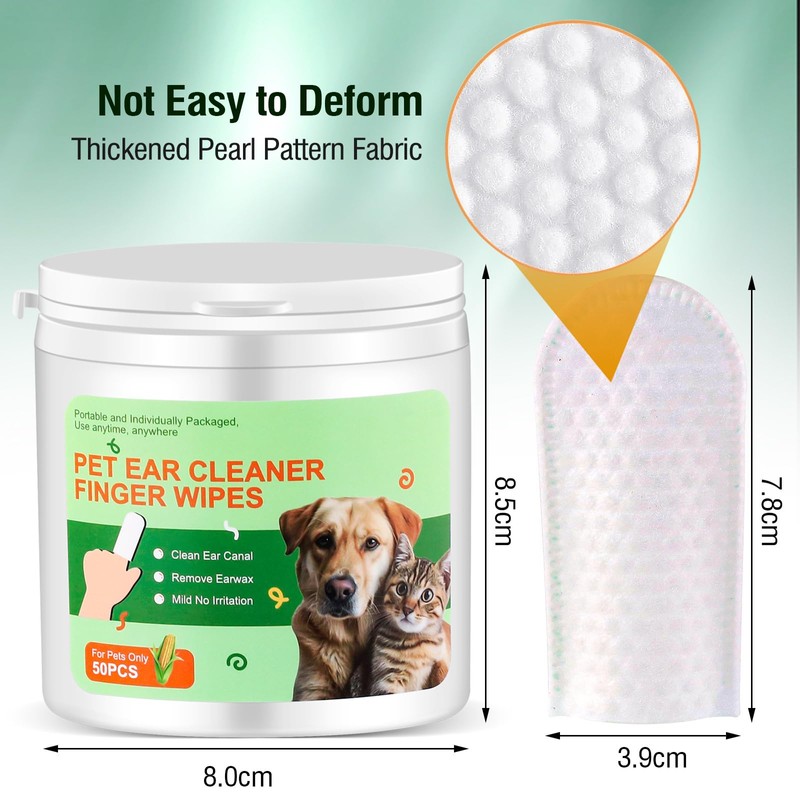 Pet Ear Wipes for Dogs and Cats,Gentle Cleansing and Odor