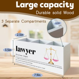 UNCDLV Lawyer Pen Holder for Desk, Lawyer Office Decor, Funny Gifts for Coworkers Women Men Wooden Pen Pencil Holder Organizer for Office Desk Accessories