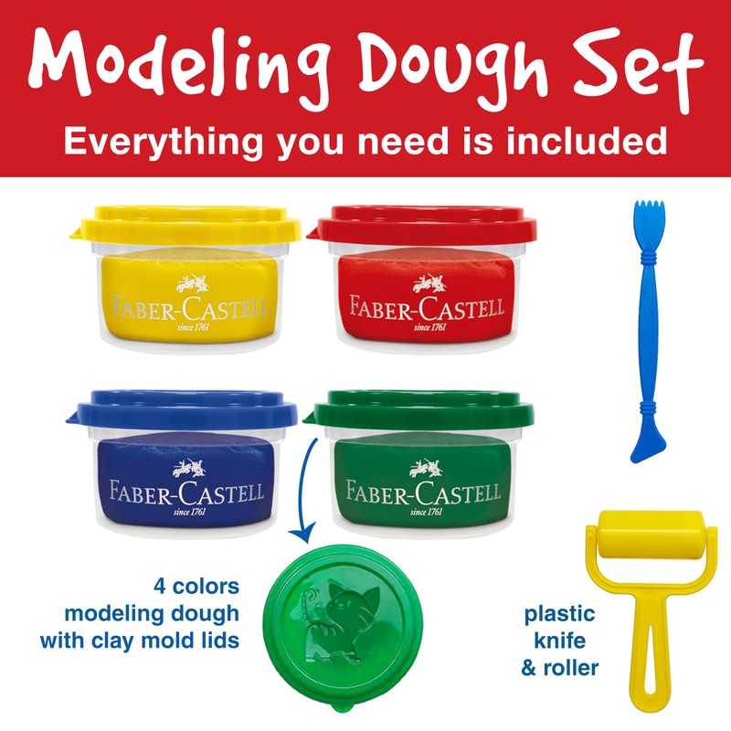 Faber-Castell Little Creatives Super Soft Modeling Dough: 4 Classic Colors