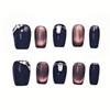 farfarflame Handmade Nail Tip, Short, False Nails, Diamond, Glossy, Cute,