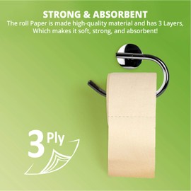 WBM Care Bamboo Toilet Paper, Strong & Flexible 3-Ply, Chemical Free for Sensitive Skin, Tree Free, All-Natural & Healthy Bath Tissue, 250 Sheets/Roll, Total 5000 Sheets | 20 Rolls