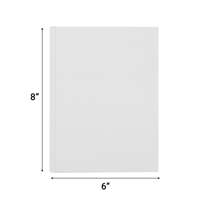zmybcpack 12 Pack White Hardcover Blank Book 6x8 inch, Hardcover