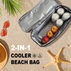AKARAT 2-IN-1 Waterproof Mesh Beach Bag With Cooler Compartment for