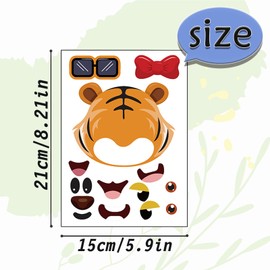 24 Sheets 8.27''×5.9'' Make Your Own Animals Stickers for Kids Toddlers, Make a Face Stickers for Kids Party Favors Activities