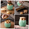 Alipis Celadon Tea Holders Snack Sugar Container for Coffee Bar