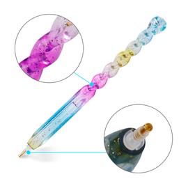 Pen for Rhinestone Acrylic Colourful Spiral Diamond Painting Tool 5D Drill Pen for Nail Art DIY Decoration 2 Packs