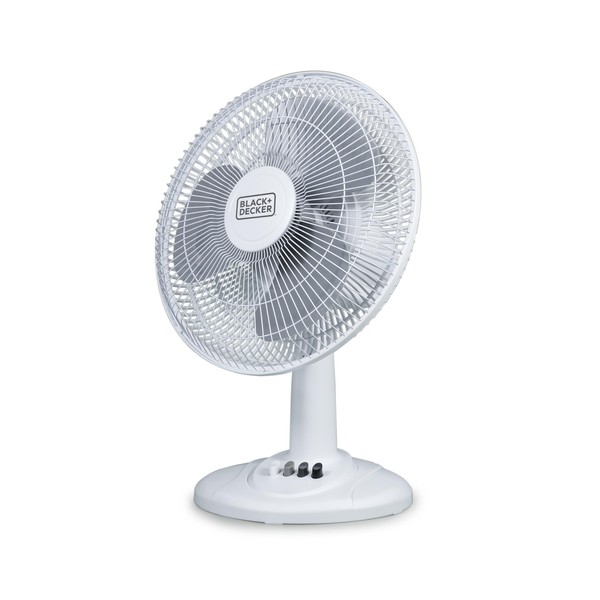 BLACK+DECKER Desk Fan for Home and Office, 12” Fan with
