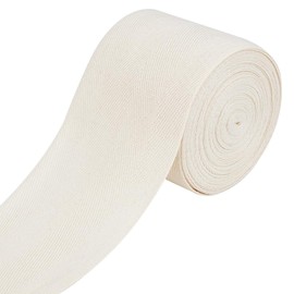 BENECREAT 10m Herringbone Cotton Twill Tape Trim, Antique White 79mm Wide Twill Tape Ribbon, Bias Binding Tape for DIY Crafts Sewing Carpet Edging